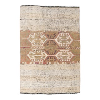 Turkish Vintage Decorative Kilim Rug - 3`5″ X 5`1″ For Sale