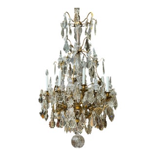 Antique Louis XVI Baccarat French Crystal & Gilt Bronze Chandelier For Sale