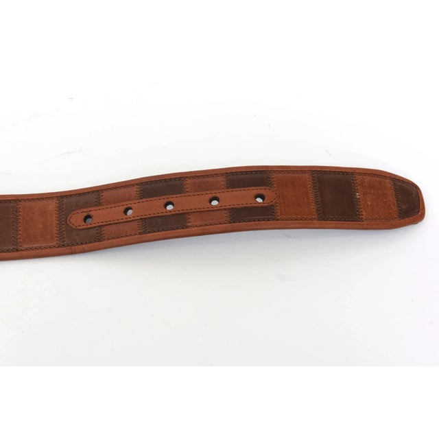 Dolce and Gabbana Italian Brown and Brass Tone Metal Leather Belt For Sale In Miami - Image 6 of 8