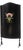 Art Nouveau Black Lacquer Fire Screen with Floral Motif, France, 1910 For Sale