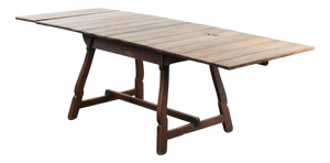 Antique Swiss Folding Dining Table in Oak, Mid-19th Century