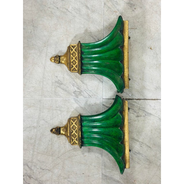 Wood Vintage Italian Wall Brackets, a Pair For Sale - Image 7 of 9