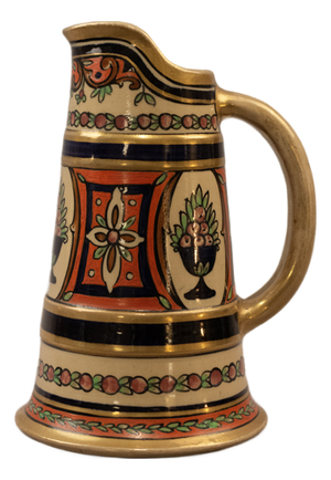 Polychrome and Gilt Glazed Earthenware Ewer, 1890s
