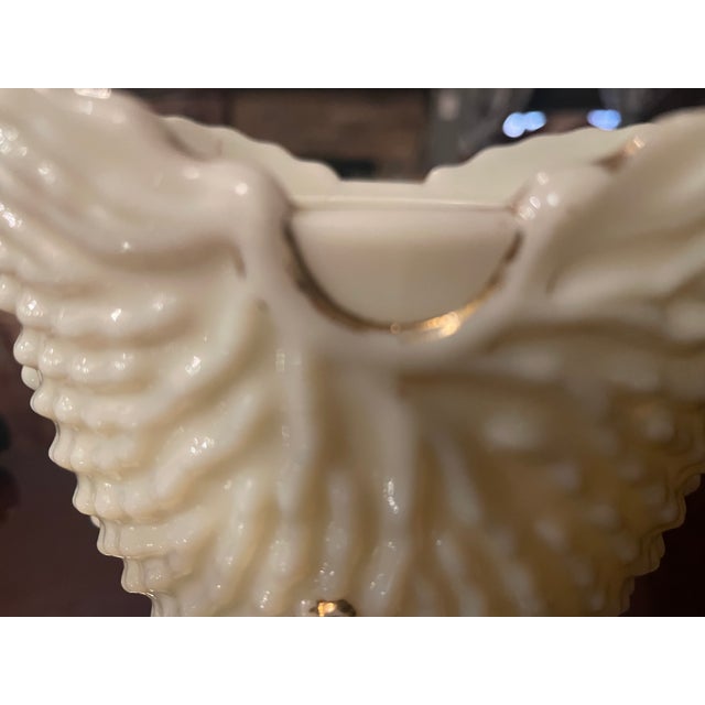 1900 Rare Northwood Argonaut Shell Custard Glass Covered Sugar Bowl Gilt Accents For Sale - Image 13 of 15