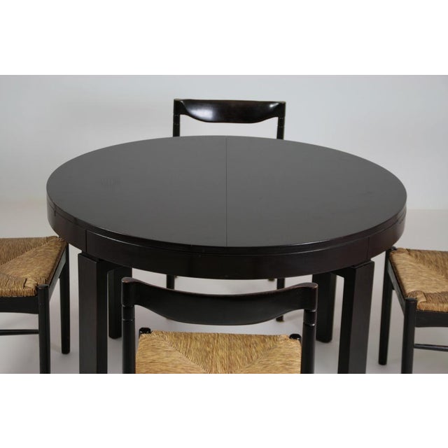 Italian Black Lacquered Dining Set, 1970s, Set of 5 For Sale - Image 16 of 18