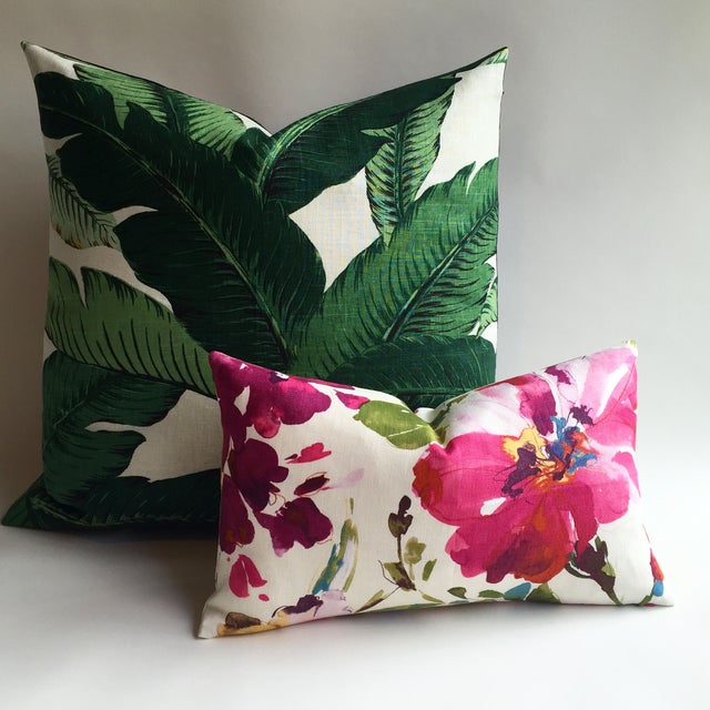 Linen Banana Leaves Euro Sham Chairish