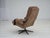 Danish Swivel Armchair in Corduroy and Dark Beechwood, 1970s For Sale - Image 10 of 16