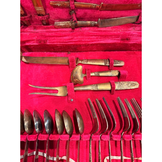 Vintage Thai Siam Flatware Set - 29 pcs with wooden case For Sale - Image 11 of 12