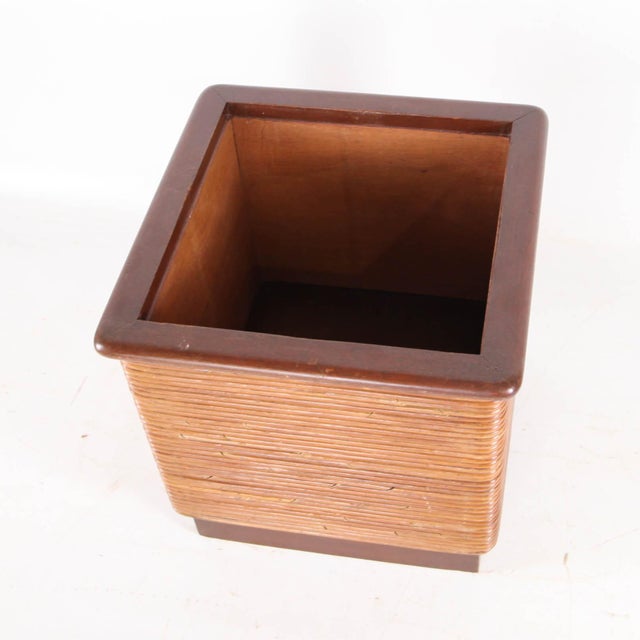 1970s Vintage Rattan and Wood Planter, 1970s For Sale - Image 5 of 13