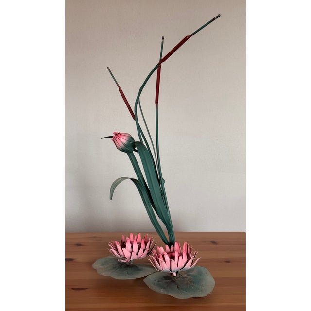 1960s Vintage 1960's Tole Painted Italian Candle Wall Sconce For Sale - Image 5 of 10