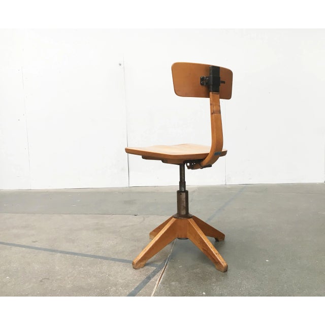 Mid-Century Modern Mid-Century German Wooden Swivel Chair from Sedus For Sale - Image 3 of 18