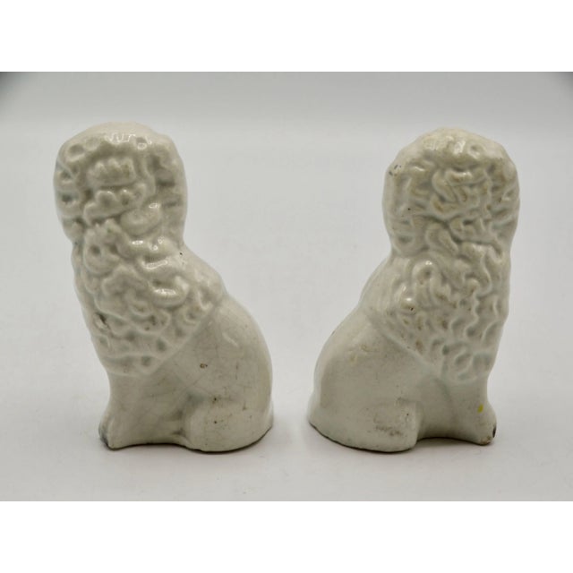 Antique English Staffordshire Dogs With Baskets, a Pair For Sale - Image 6 of 9