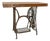 Vintage French Wrought Iron and Oak Side Table with Sewing Machine Base, 1960s For Sale