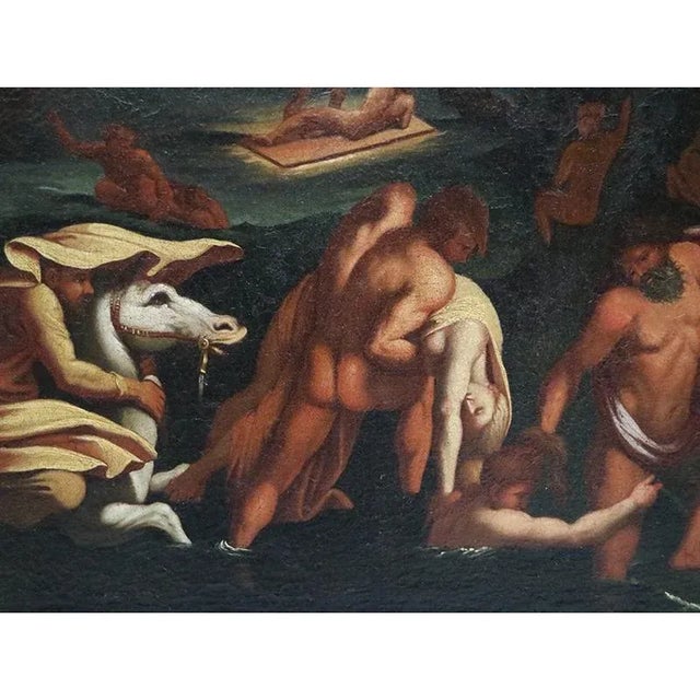Bolognese School Artist, Scene with Naked Characters in Hell, 1600s, Oil on Canvas For Sale - Image 3 of 10