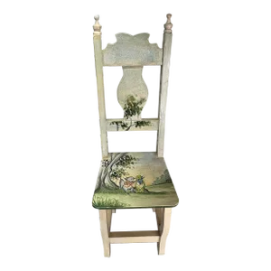 Robert M Weiss Hand Painted Original Art Small Chair