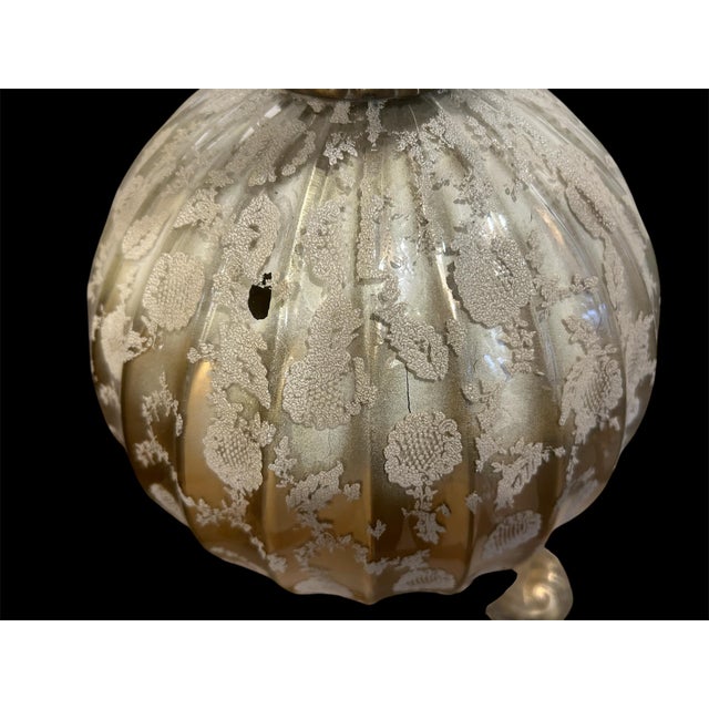 Gold Vintage Glass/Brass Table Lamps - a Pair For Sale - Image 8 of 8