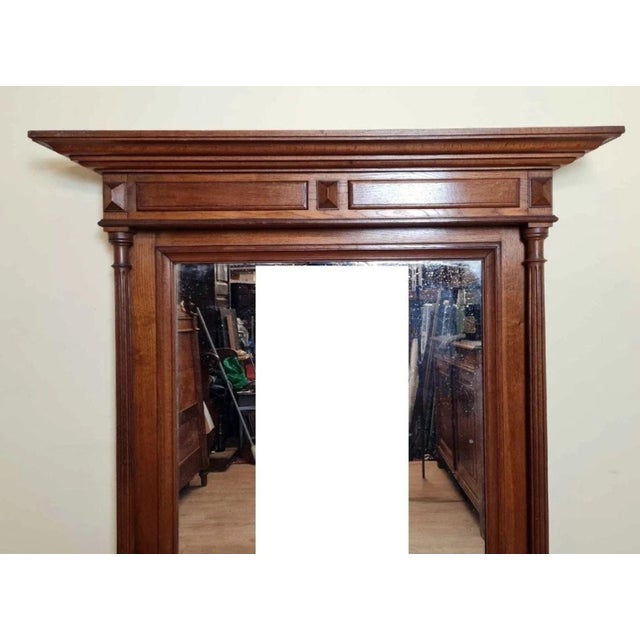 Renaissance-style oak mirror, circa 1850 this substantial solid oak mirror was crafted in the renaissance style in the...