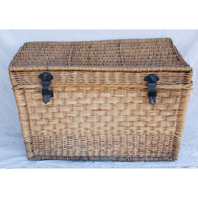 Antique French Wicker Basket Traveling Trunk Chairish