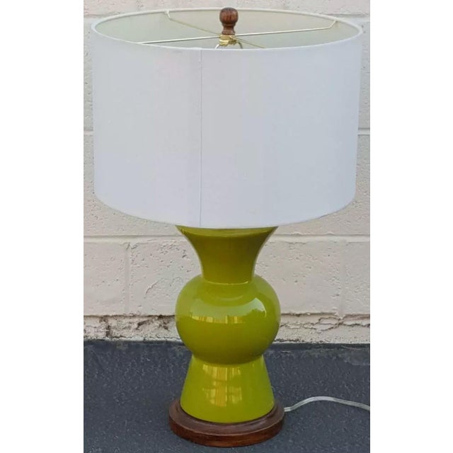 1970s MidCentury Modern Lime Green Table Lamp With Shade Chairish