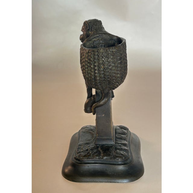 Rare finely cast bronze figural match holder/match strike by the celebrated French 19thc master animalier sculptor...