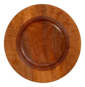 Bradford Pear Turned Wood Low Bowl by C. Black
