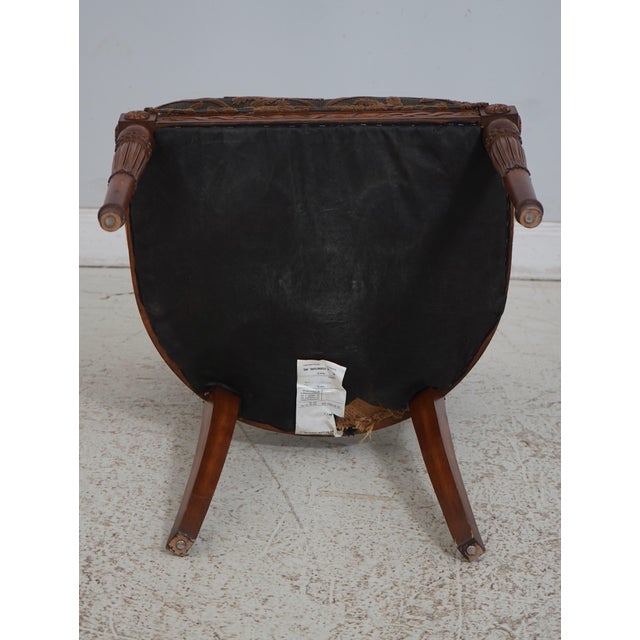 Set of 4 Regency Style Swan Arm Upholstered Occasional Chairs For Sale - Image 11 of 12