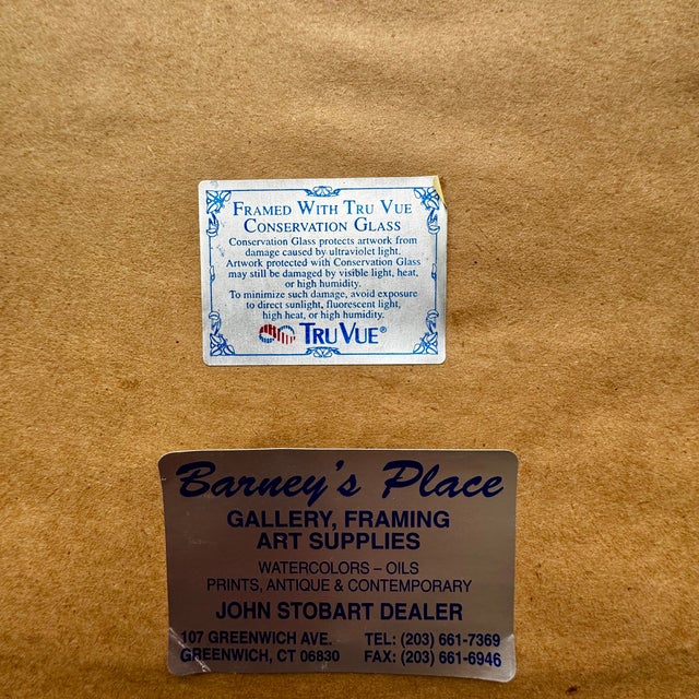 Green Early 20th Century French Watercolor Brittany Landscape "La Promenade Larmor 5" – Framed With Tru Vue Conservation Glass For Sale - Image 8 of 10