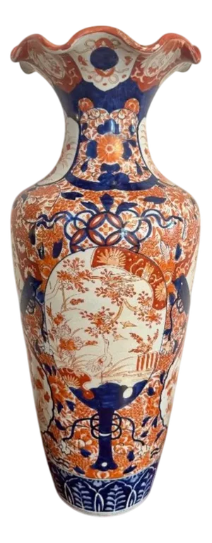 Large Antique Japanese Imari Floor Standing Vase, 1890