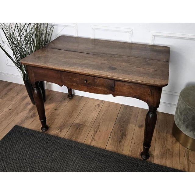 Wood Antique Italian Walnut Rustic Desk, 1890s For Sale - Image 7 of 11