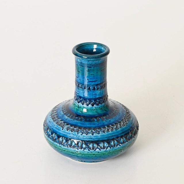 Rimini Blue Vase in Ceramic by Aldo Londi for Bitossi, Italy, 1960s For Sale - Image 3 of 10
