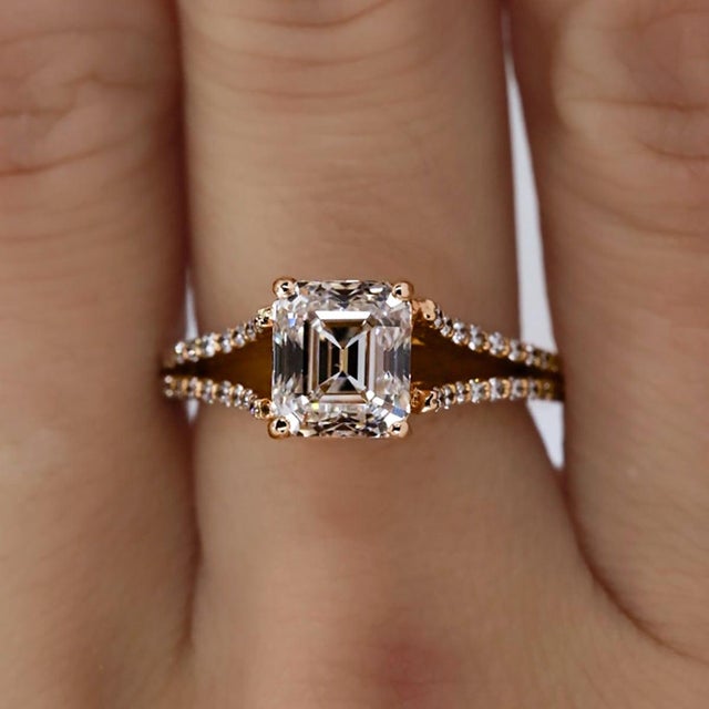 Late 20th Century 2.02 Emerald Cut K VS2 GIA Ring, Size 5.5 For Sale - Image 4 of 5