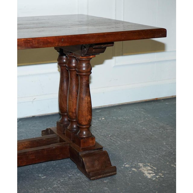 Vintage Hardwood Rectangular Dining Table For Sale - Image 4 of 16