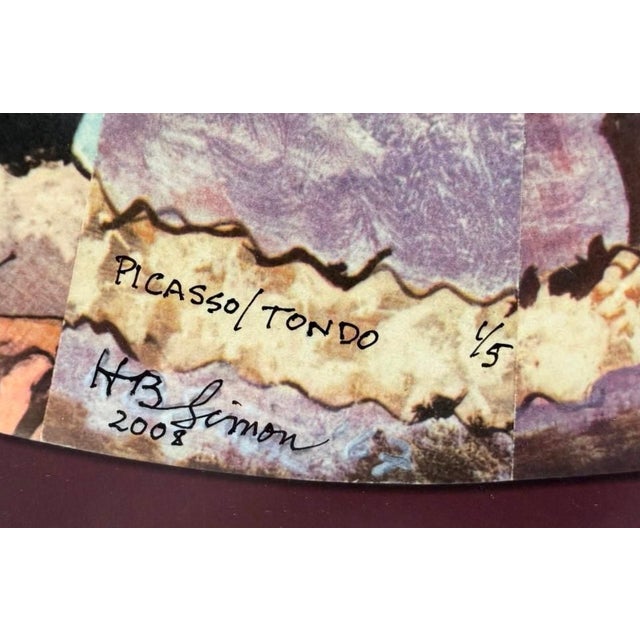 "Picasso/Tondo" #1/5 — Framed Collage, Herbert Simon 2008 For Sale - Image 9 of 10