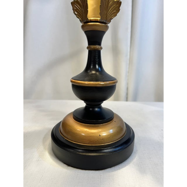 Metal Vintage Hollywood Regency Acanthus Leaf Candlestick Table Lamp by Sarried For Sale - Image 7 of 10