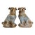 19th Century Antique Pair of Bo’Ness Pug Dog Figurines - Staffordshire Style Scottish Pottery With Glass Eyes & Gilt Collars - 12” Tall For Sale