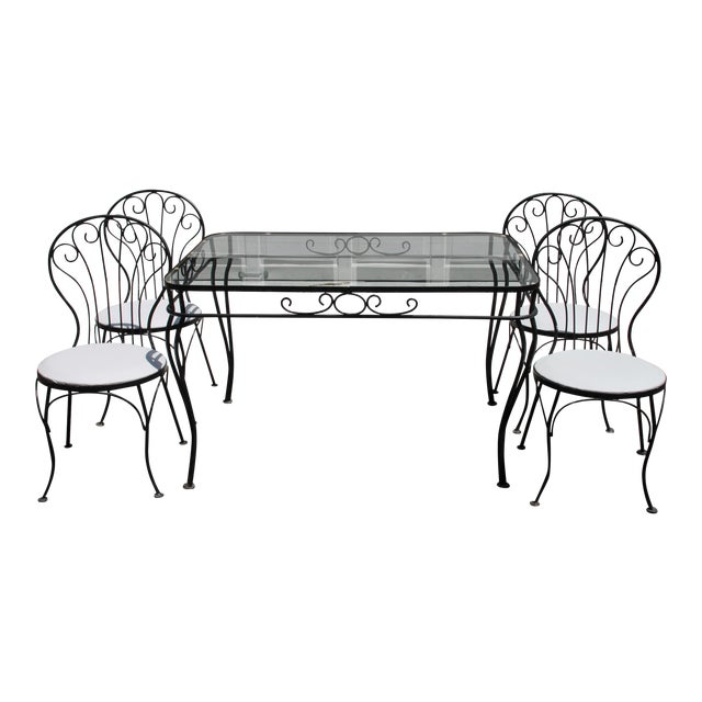 Vintage Wrought Iron Dining Set Chairish