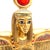 Metal Monumental Egyptian Revival Statue of Goddess Isis With Open Wings and Gold Red Detailing – 21.5" Wide For Sale - Image 7 of 15
