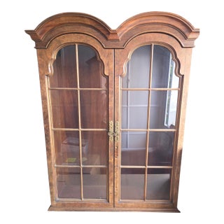 19th Century Georgian Burled Wood Secretary Hutch-Bookcase E/Glazed Glass Doors. For Sale