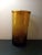 1970s Vidrios San Miguel Amber Recycle Glass Cylinder Vase From Spain For Sale - Image 4 of 5