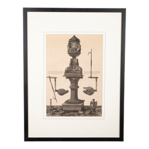 Neoclassical Etching of a Roman Candelabrum by Giovanni Battista Piranesi