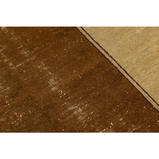Camel Antique Art Deco Chinese Nichols Style Runner – Hand-Knotted Wool, Earth Tones & Crane Motif For Sale - Image 8 of 9