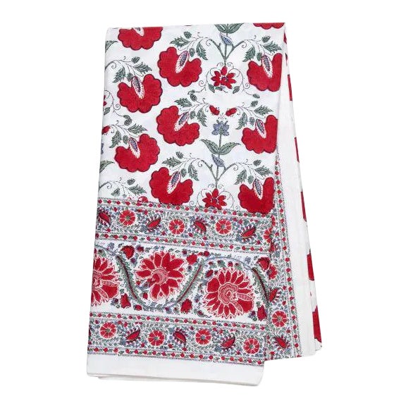 Janvi 12-Seat Red Tablecloth For Sale