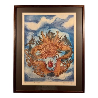 1978 "Dragon" Lithograph by Vietnamese Artist Artist's Proof Signed in Pencil For Sale