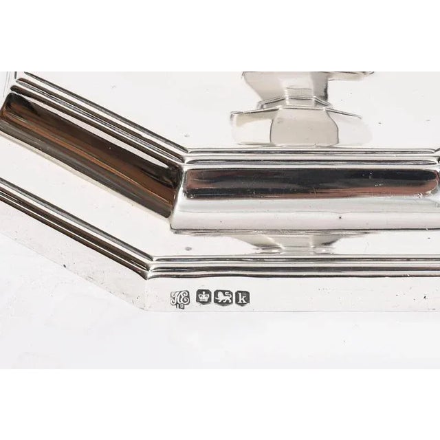 Vintage Art Deco Column Table Lamp in Sterling Silver, 1920s For Sale - Image 11 of 14