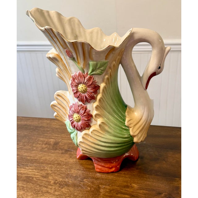 Mid 19th Century Majolica Swan Vase For Sale - Image 10 of 12