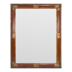 Large Vintage Wall Mirror With Gilding and Modern Circle Motif Detail