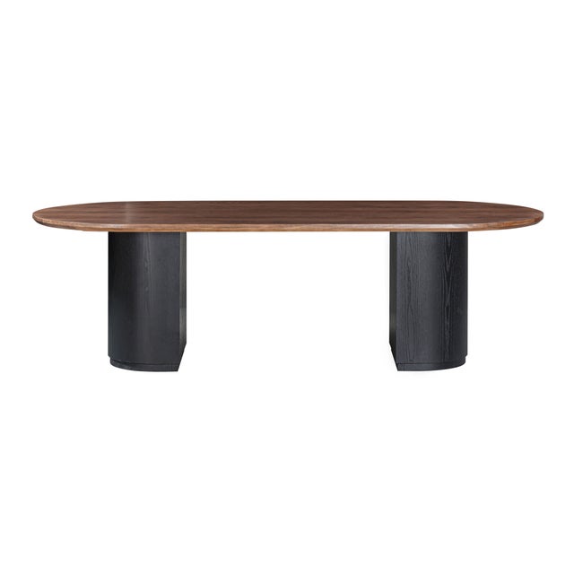 Marlow Black Wood Oval Dining Table For Sale - Image 4 of 10