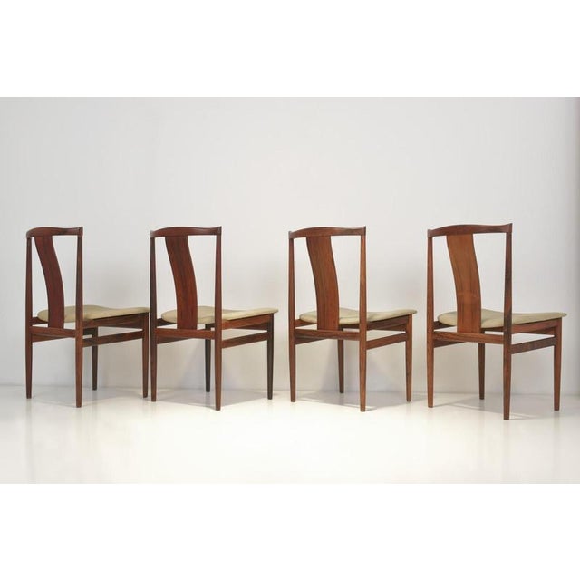 Chairs in Pau Ferro Veneer by Henning Sorensen for Danex, 1960s, Set of 4 For Sale - Image 4 of 11