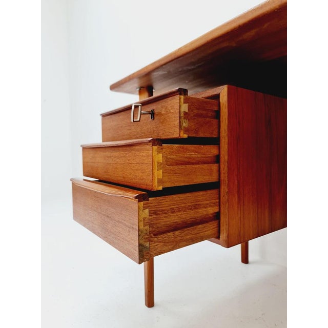 Peter Løvig Nielsen Danish Teak Desk by Peter Løvig Nielsen for Løvig, 1960s For Sale - Image 4 of 11
