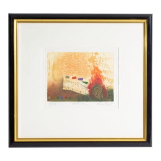 “Automme” Abstract Etching by Nissan Engel For Sale